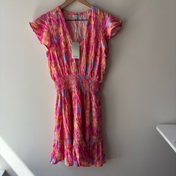 Rails Pink, Orange Mini Tara Dress Floral Mini Cocktail Party Size S NWT - Picture 3 of 8